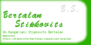 bertalan stipkovits business card